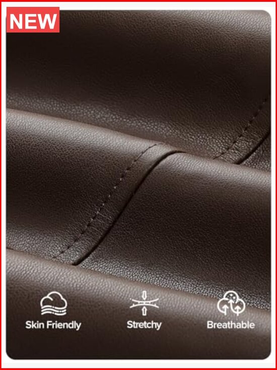 Faux Leather Jacket Oversized Button Motorcycle Coat Women's Outwear - Picture 6 of 6